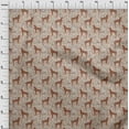thumbnail image 4 of oneOone Cotton Silk Rust Brown Fabric Animal Dress Material Fabric Print Fabric By The Yard 42 Inch Wide, 4 of 4