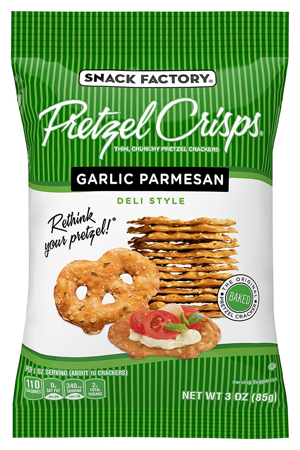 Buy Snack Factory Pretzel Crisps Garlic Parmesan OntheGo Bag, 3 Ounce