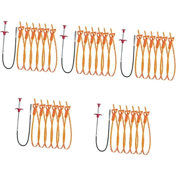 5 Sets Four-jaw Dredge Snake for Drain Sink Cleaner Drain Clog Cleaner Cleaning Tools for Sink Snake Drain Clog Remover Clog Remover Tools Snake Drain Tools Wash Basin