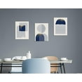 thumbnail image 2 of Blue Canvas Wall Art, 3 Pieces Blue and Gold Canvas Print Framed Artwork Set for Living Room Wall Decor, Abstract Nordic Geometric Illustration Canvas Art, 2 of 5