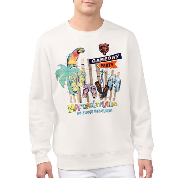 Men's Margaritaville Cream Chicago Bears Gameday Party Fleece Sweatshirt