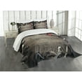 thumbnail image 3 of Ambesonne Industrial Quilted Bedspread Set 3 Pcs, Grungy Tools, Queen Size, Brown Grey Red, 3 of 5