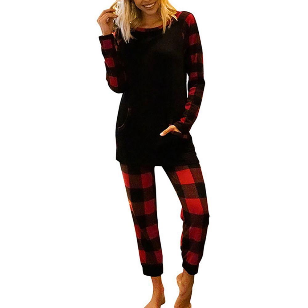 Women's Christmas Plaid Pajama Set 2 