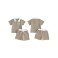 thumbnail image 2 of Cenuakty Toddler Boys 6M-4T Summer Outfits Sun Embroidery Stripe Buttons Short Sleeve T-Shirts Elastic Waist Shorts 2Pcs Clothes Set, 2 of 9