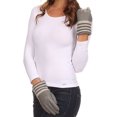 thumbnail image 3 of Oda Warm Striped Wool Cuff Winter Touch Screen Wrist Length Gloves, 3 of 4