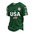 thumbnail image 2 of Zimjoy America 250 Anniversary Mens Waffle T Shirts Patriotic Crew Neck Short Sleeve T-shirts Flag Print Independence Day Tee Shirts, Army Green 2XL, 2 of 4