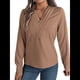 thumbnail image 1 of Blusas Elegantes e Informales para Mujer, con Cuello en V Triple, Larga, para Trabajo y Negocios Caqui M, 1 of 10