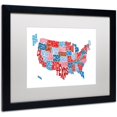 thumbnail image 2 of Trademark Fine Art ''United States Typography Text Map'' by Michael Tompsett 16" x 20" White Matted Black Frame (MT0504-B1620MF), 2 of 4