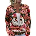 thumbnail image 2 of Women'S Christmas Sweater Cute Fun Christmas Sweater Fall And Winter Long Sleeve Knitted Sweater for Fall and Winter, Festive and Cozy, Ideal as Christmas Sweaters for Women ,Hot Pink,L, 2 of 7