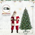 thumbnail image 4 of Costway 6.5 FT Artificial Christmas Tree Hinged w/ 420 Warm LED Lights & 207 Red Berries, 4 of 10