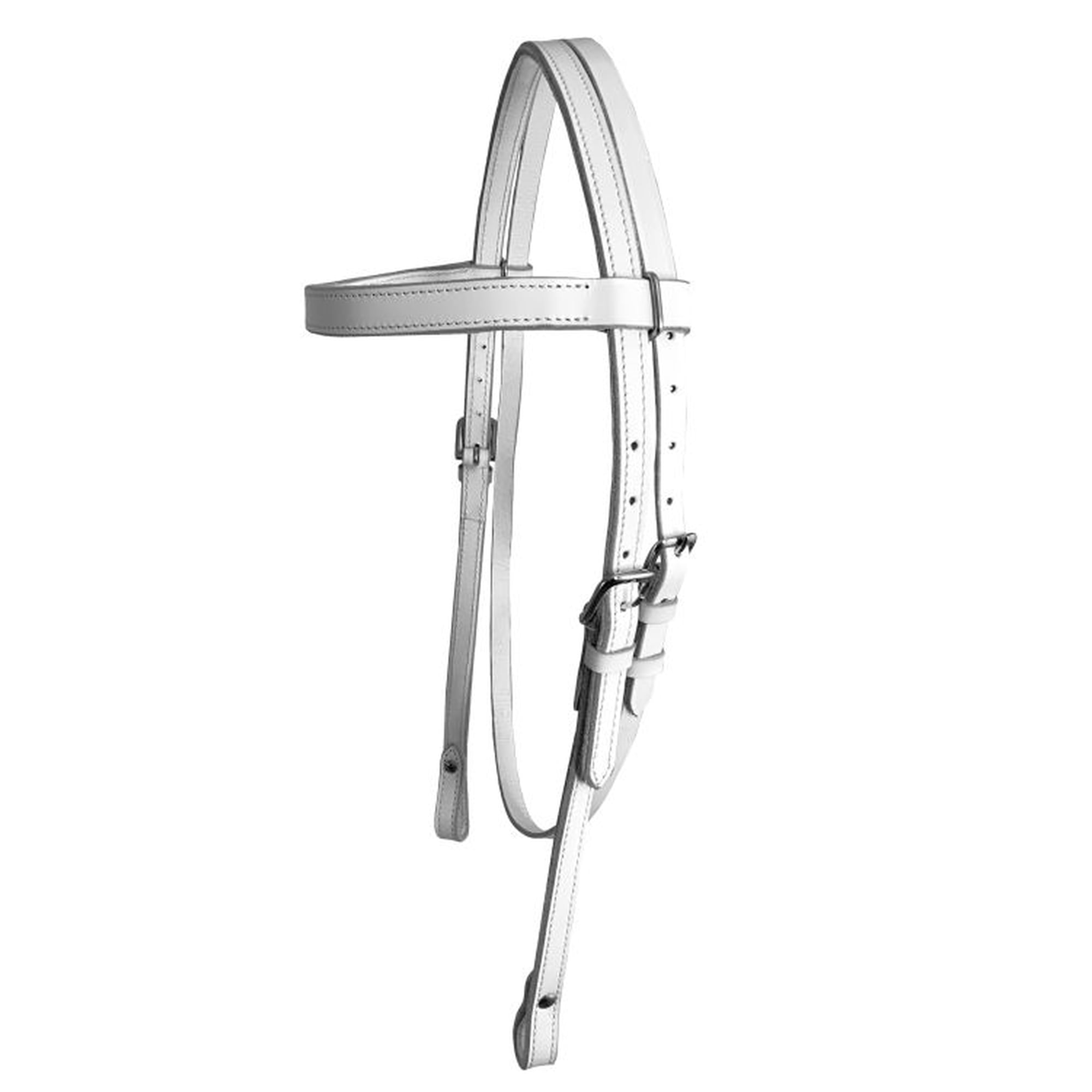 White Leather Browband Headstall