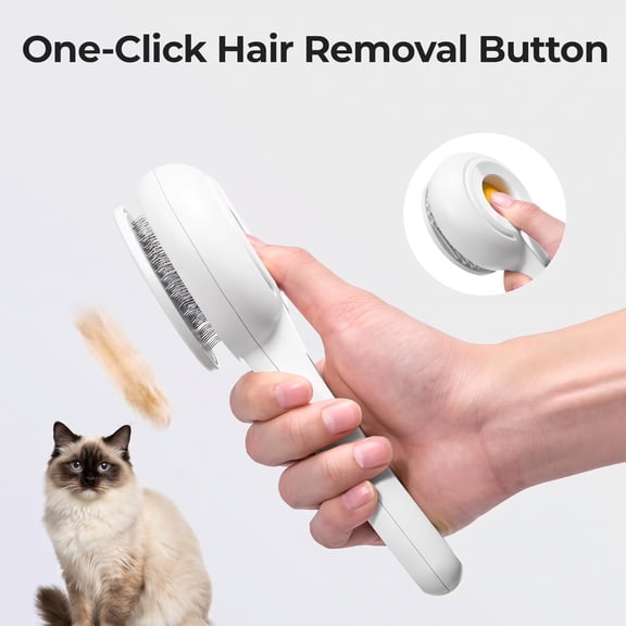 Self Cleaning Slicker Cat & Dog Brush - Skin Friendly Shedding Grooming Tool for Pets, Pet Supplies Accessories, Deshedding Comb for Short Long Haired Kittens, Massage Function to Removes Loose Fur