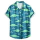 thumbnail image 1 of Camisas Para Hombre Manga Larga Negra Camiseta con botones de solapa para playa y playa, estampado hawaiano informal a la moda de verano para hombre, camisa de manga corta, ropa de playa (Blue, S), 1 of 7