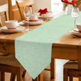 thumbnail image 2 of Light Green Table Runner Linen Burlap Table Runner 72 Inches Long Rustic Farmhouse Solid Color Dresser Scarves for Kitchen Island Coffee Dining Room Party Wedding Banquet Holiday Decoration 14"x72", 2 of 8