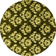 thumbnail image 1 of Ahgly Company Indoor Round Abstract Yellow Modern Area Rugs, 3' Round, 1 of 4