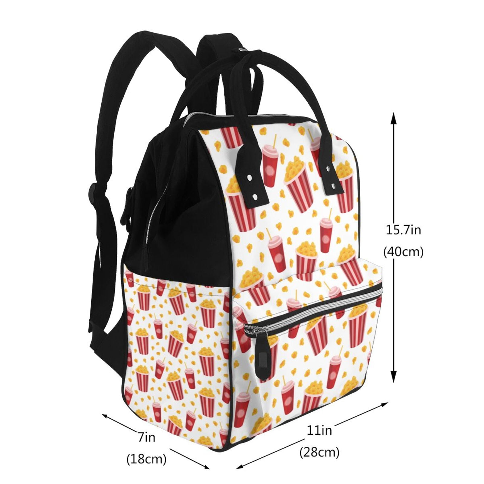 Ratiio Popcorn Mummy Backpack - Waterproof Twill Canvas, Large Capacity Diaper Bag with Multiple Pockets and Adjustable Straps