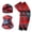 Red#3529BB, variant on 3-Piece Camouflage Sun Protection Set, Cooling Neck Gaiter, Beanie Cap & Arm Sleeves, UPF 50+ Outdoor Kit for Cycling, Hiking, Fishing (Blue)