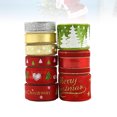thumbnail image 3 of 1 Set Christmas Printing Ribbon Gold Stamping Satin Ribbon Christmas Theme Wrapping Ribbon (Multi-color), 3 of 7