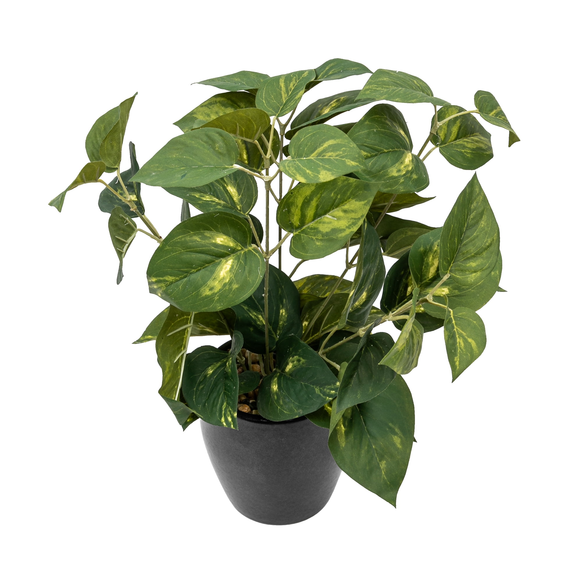 Better Homes & Gardens Artificial Dieffenbachia in Dark Brown Ceramic Planter, 12 in