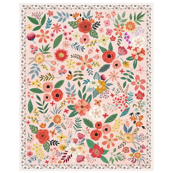 Rugs for Bedroom 8x10 Area Rugs for Living Room Washable Rug Non Slip Throw Carpet for Bedside Dorm Dining Room Indoor Soft Light Floral Home Decor