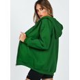 thumbnail image 1 of Mialoley Women Loose Style Coat, Solid Color Zipper Open Front Hooded Jacket, 1 of 4