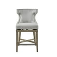 thumbnail image 2 of Upholstered Dining Chair, Modern Counter Stool with Solid Rubber Wood Legs, Swivels 360 Degree Chairs for Home Kitchen Living Room, Light Grey, 2 of 7