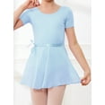 thumbnail image 5 of Stelle Ballet Short Sleeve Leotard with Separate Adjustable Tie Skirt Tights Dance Dress Outfit for Girls,Blue,4T, 5 of 7