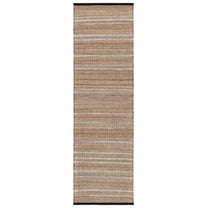 SAFAVIEH Natural Fiber Benson Striped Runner Rug, Light Brown/Beige, 2'3" x 8'