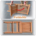 thumbnail image 4 of King Teak Golden Teak Wood Folding Chair Outdoor Patio Garden Yard Folding Seat Chair 2 Piece, 4 of 9