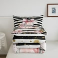 thumbnail image 5 of Fashion Woman Dress Comforter Set Golden Polka Dots Bedding Sets Full Black Decor Bedding Comforter Sets Romantic Makeup Themed Down Comforter Black White Stripe Duvet Sets, 5 of 7
