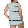 thumbnail image 3 of Honeeladyy Clearance under 5$ Women's Casual lightweight Plus-Size V-Neck Striped Sleeveness Tops Loose Vest Blouses, 3 of 4