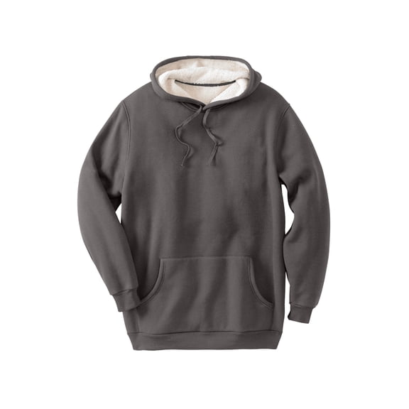 KingSize Men's Big & Tall Sherpa-Lined Thermal Waffle Pullover Hoodie
