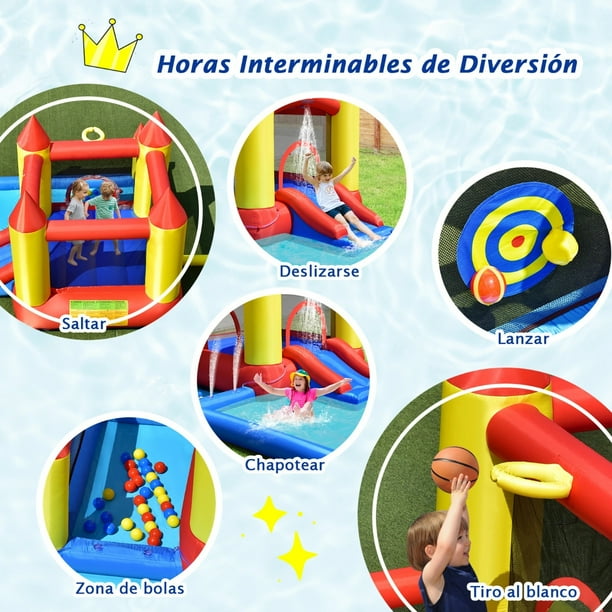 Castillo Hinchable Para Niños Con Tobogán Acuático Verde 478 X 365 X 242 Cm Castillo Hinchable Para Niños Con Tobogán Acuático Verde 478 X 365 X 242 Cm