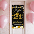 thumbnail image 4 of Glamorous Black Gold Happy 21st Birthday Banner with Glittery Numbers Crown Stars Backdrop Party Decoration Photography Props Birthday Party Supplies, 4 of 7