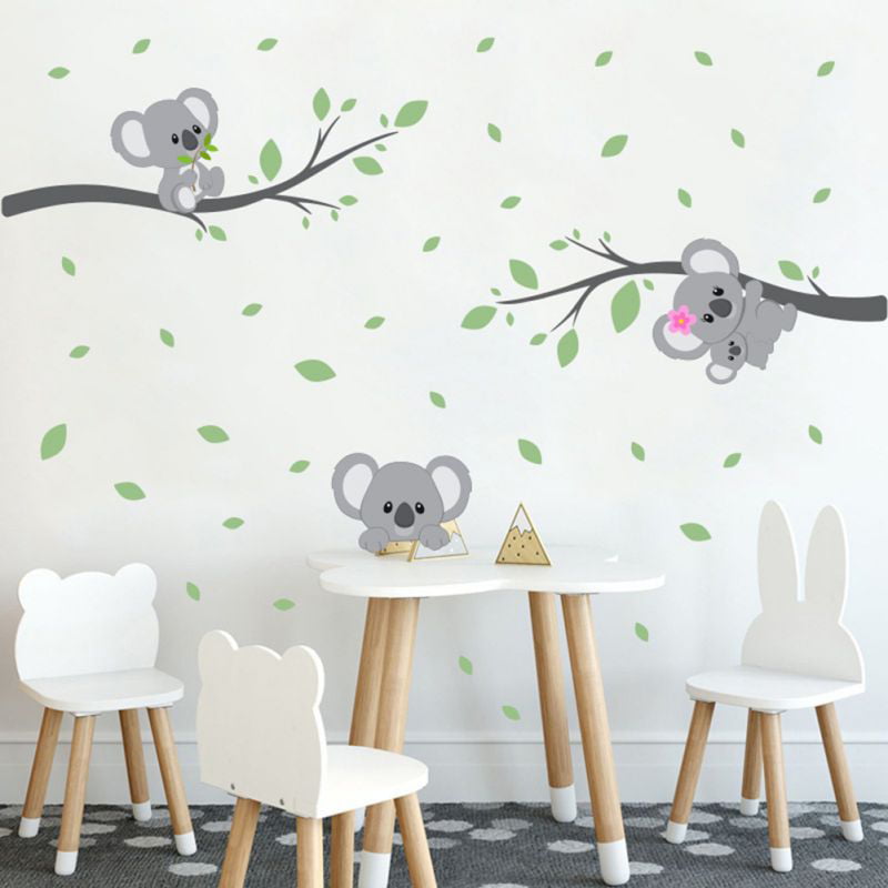 Koala butterfly bird tree sticker wall Decal Removable Art Vinyl Large kids Nurs 