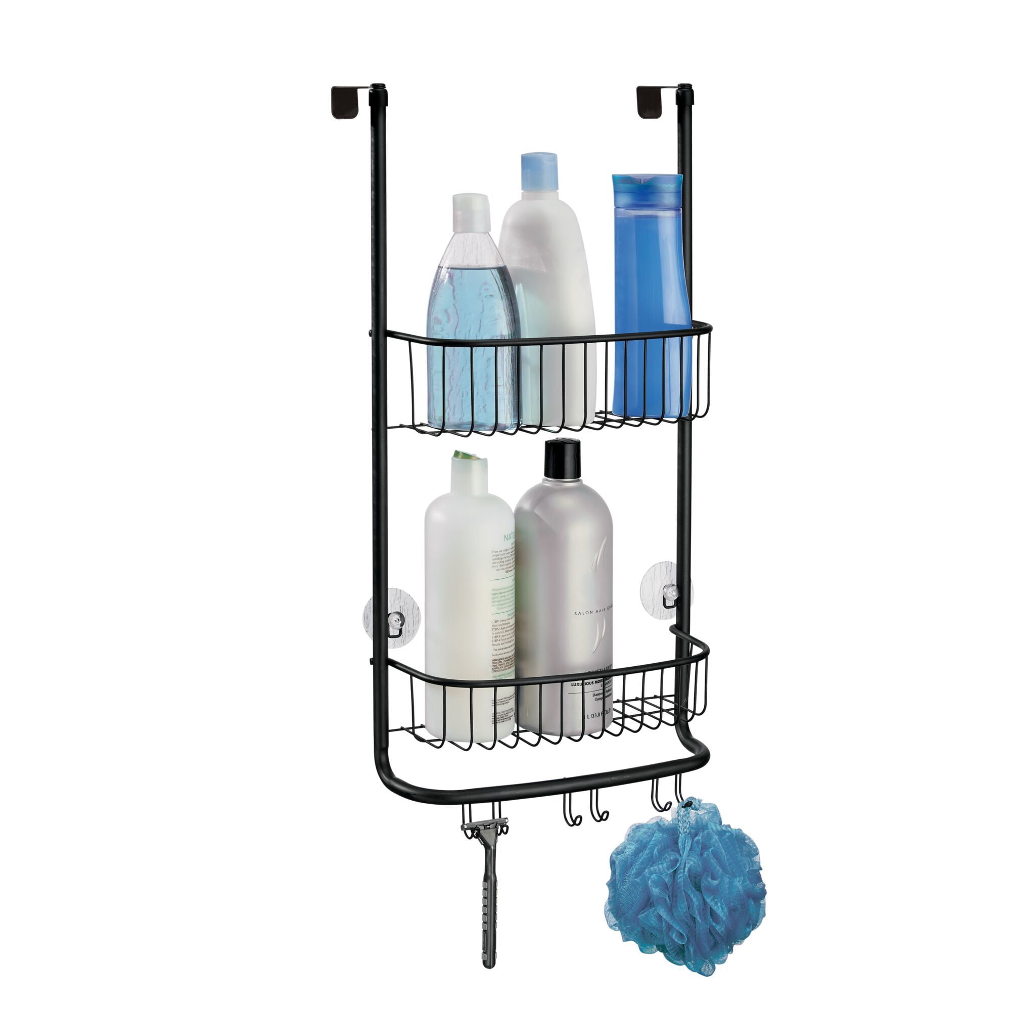 iDesign Forma Over the Door Shower Caddy, Matte Black