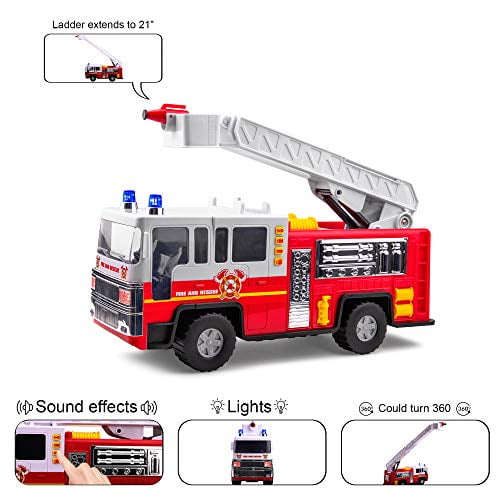 Jouet de Camion de Pompiers Électrique de Pulvérisation d'Eau de 360 ° avec  des Lumières et du Son 