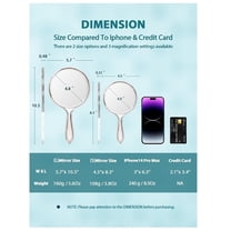 Hand Mirror, Double-Sided 1X/5X Magnifying Mirror with Handle, Acrylic, 8.3" L x 4.5" W, Clear, Pack of 1