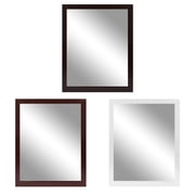 Moclever Wall Mount Mirror 11.8x15.7in Wood Like Frame Rectangle Modern Hanging Mirror for Bathroom Bedroom Living Room, Red
