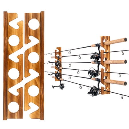 Ghosthorn 6/12/18/24 Rods Fishing Pole Rod Racks Fishing Rod Holders Overhead Ceiling Mount Fishing Gear Storage Organizer Space-Saving Garage Wall Ceiling Rack