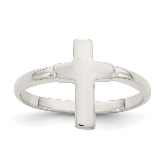 Auriga Fine Jewelry 925 Sterling Silver Solid Cross Ring Size 6 for Women