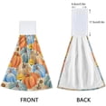 thumbnail image 4 of SKYSONIC 2 Pcs Hanging Hand Towels, Soft Absorbent Thanksgiving Pumpkin and Sunflower Towel for Kitchen Bathroom, 12"x17", 4 of 7