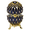 thumbnail image 3 of STP Goods Imperial Faberge Openwork Mesh Egg / Jewelry Box in Blue, 3 of 7