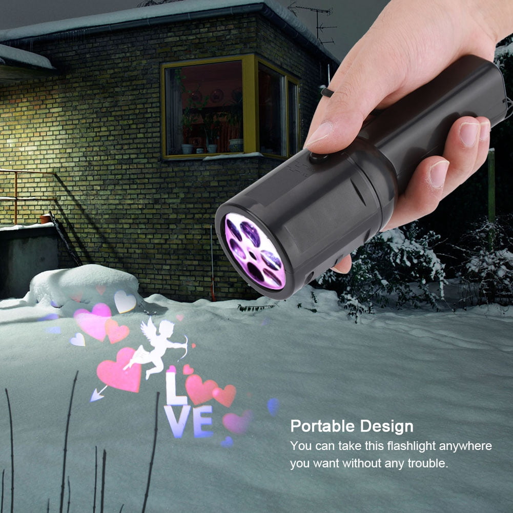 FAGINEY 3 Mode LED Projection Flashlight with 6 Pattern Film Cards Xmas ...