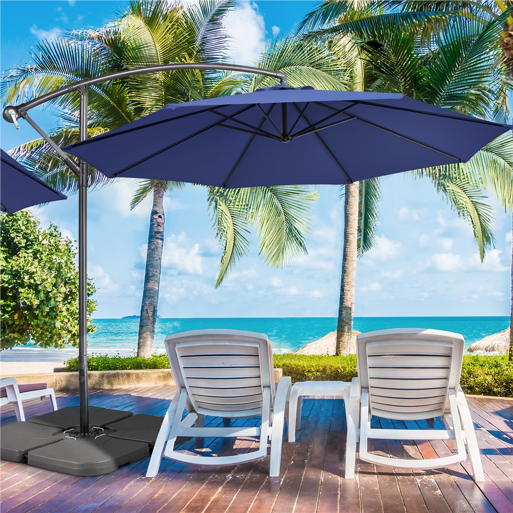 Renwick 10ft Offset Cantilever Patio Hanging Umbrella, Blue