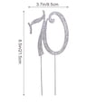 thumbnail image 3 of 70 Cake Topper for 70th Birthday Party or Anniversary Crystal Rhinestones Decorative Cake Topper for Party Supplies (Silver), 3 of 7