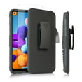 thumbnail image 3 of Compatible for Samsung Galaxy A21 Case with Tempered Glass Screen Protector Belt Clip Holster Defender Rugged Shock Proof Armor Heavy Protection Phone Cover w/Magnetic Mount Plate [Black], 3 of 7