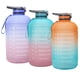 thumbnail image 4 of Soidarity Botella de agua motivacional de 3,78 l con marcador de tiempo, jarra de plástico reutilizable, contenedor portátil, taza para Ropa Deportiva, Zapatos Verde Púrpura, 4 of 6