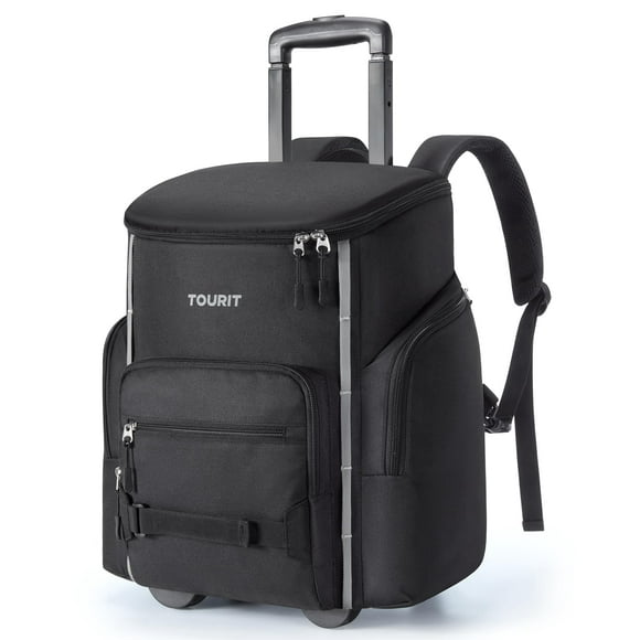 Mochila enrollable Cooler TOURIT, 36 latas, a prueba de fugas, negra