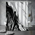 thumbnail image 2 of Black and White Shower Curtain, Modern Abstract Marble Shower Curtain for Bathroom Aesthetic Ink Texture Waterproof Fabric Shower Curtain Set with Hooks, 72x84 Inch, 2 of 6